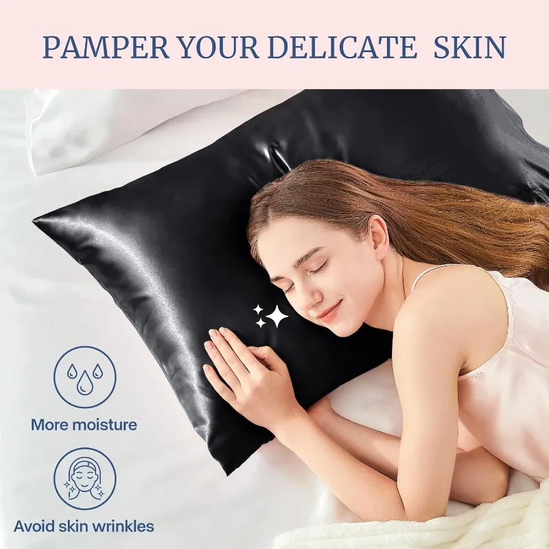 Satin Silk Pillowcase Hair Skin - قطعة واحدة أو قطعتان من أغطية