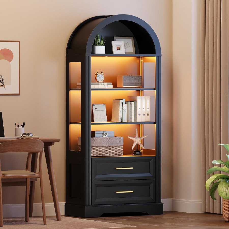 Lighting - خزانة عرض، مكتبة طويلة ذات تصميم