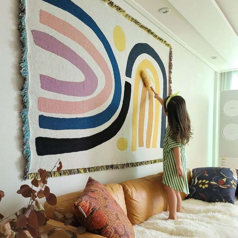 المنسوجات مدينة Ins بطانية قطن - مراجعة Boho Throw Blanket Fringe وسعره