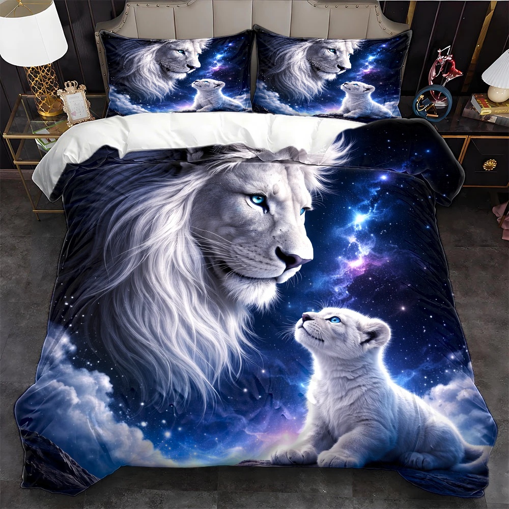 طقم غطاء لحاف بتصميم أسد السما - مراجعة Duvet Cover Sets With Zipper وسعره