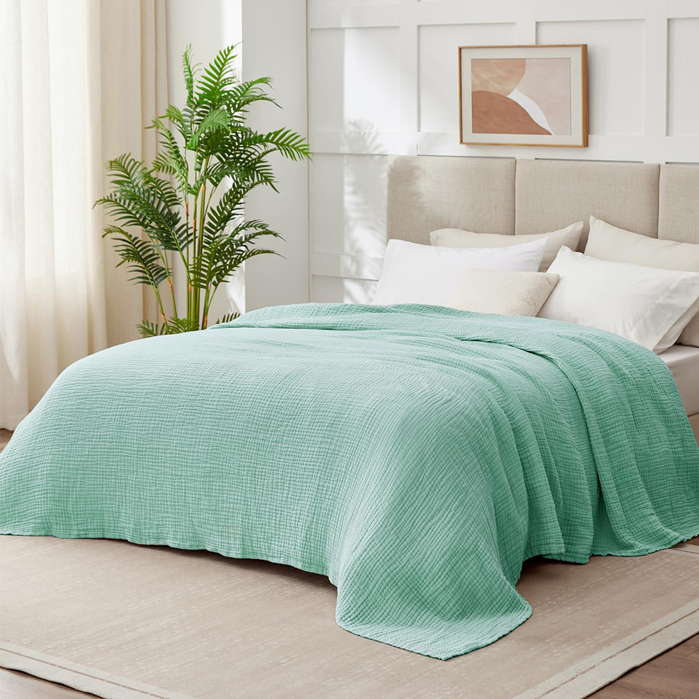 بطانيات قطنية من 6 طبقات خفيفة - مراجعة Muslin Cotton Bedspread وسعره