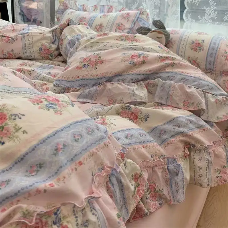 الكورية نمط الأميرة الأزهار طق - مراجعة Aesthetic Floral Duvet Cover وسعره