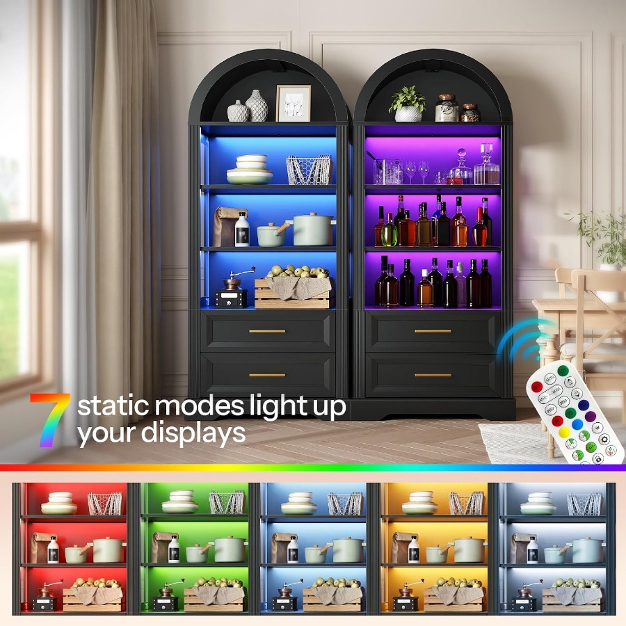 خزانة عرض، مكتبة طويلة ذات تصم - مراجعة Lighting وسعره