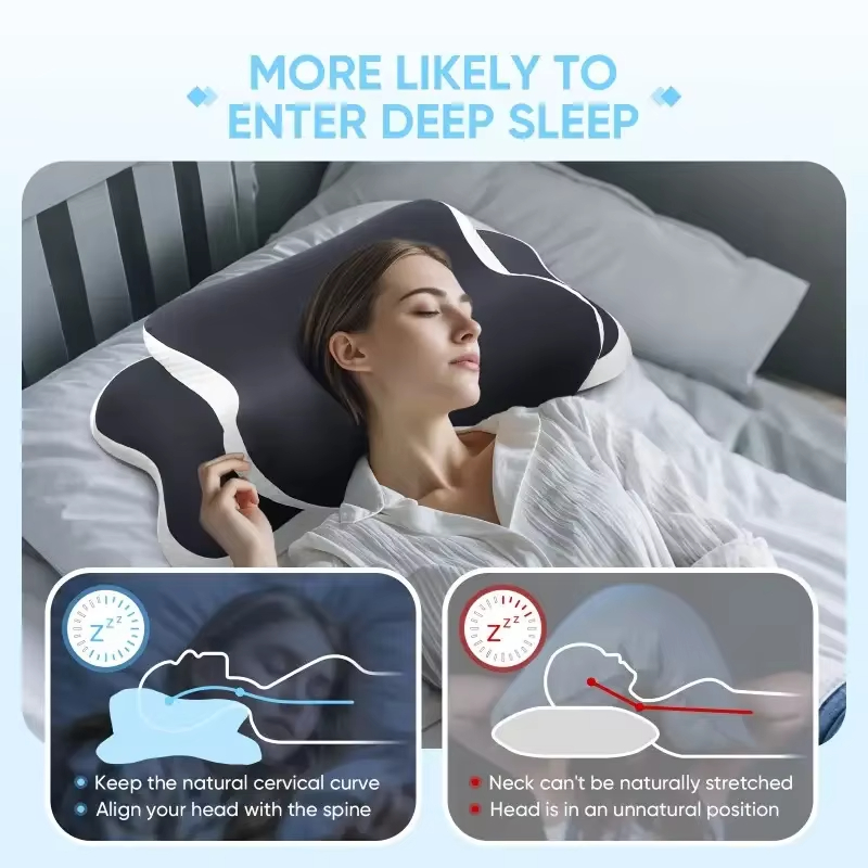 وسائد من الفوم الذاكر على شكل  - مراجعة Memory Foam Orthopedic Pillow Neck Pain وسعره