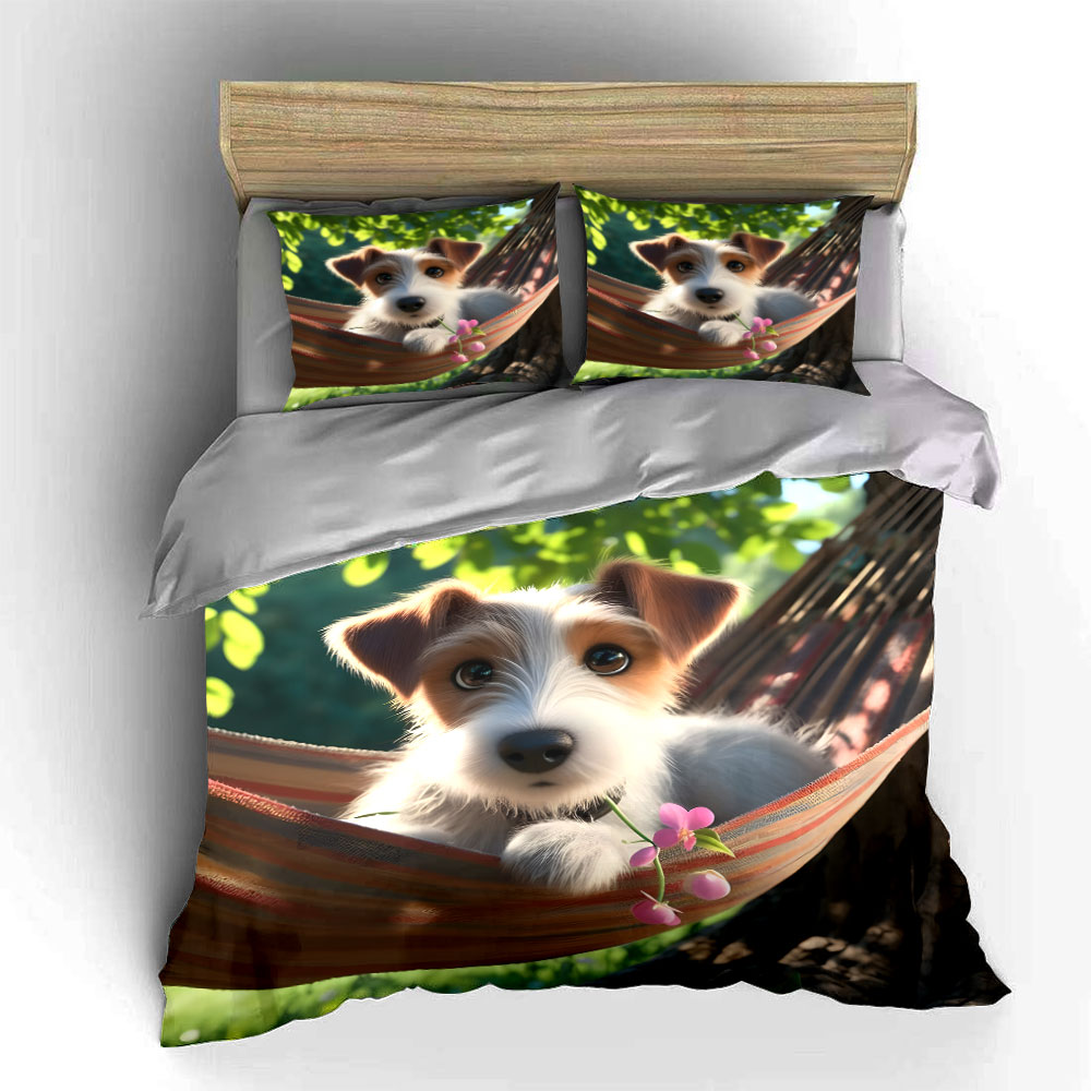 طقم غطاء لحاف بنمط كلب جاك راس - مراجعة Duvet Cover Sets With Zipper وسعره