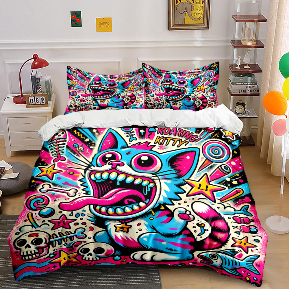 طقم غطاء لحاف بنمط قطة مجنحة ع - مراجعة Duvet Cover Sets With Zipper وسعره