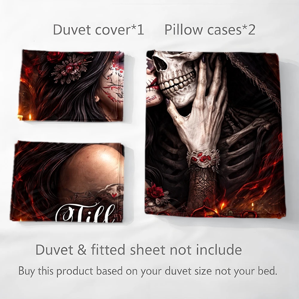 طقم غطاء لحاف بتصميم جمجمة وور - مراجعة Duvet Cover Sets With Zipper وسعره