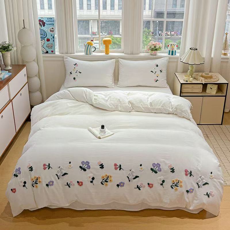 غطاء لحاف مطرز بنقوش زهرية أني - مراجعة Aesthetic Floral Duvet Cover وسعره