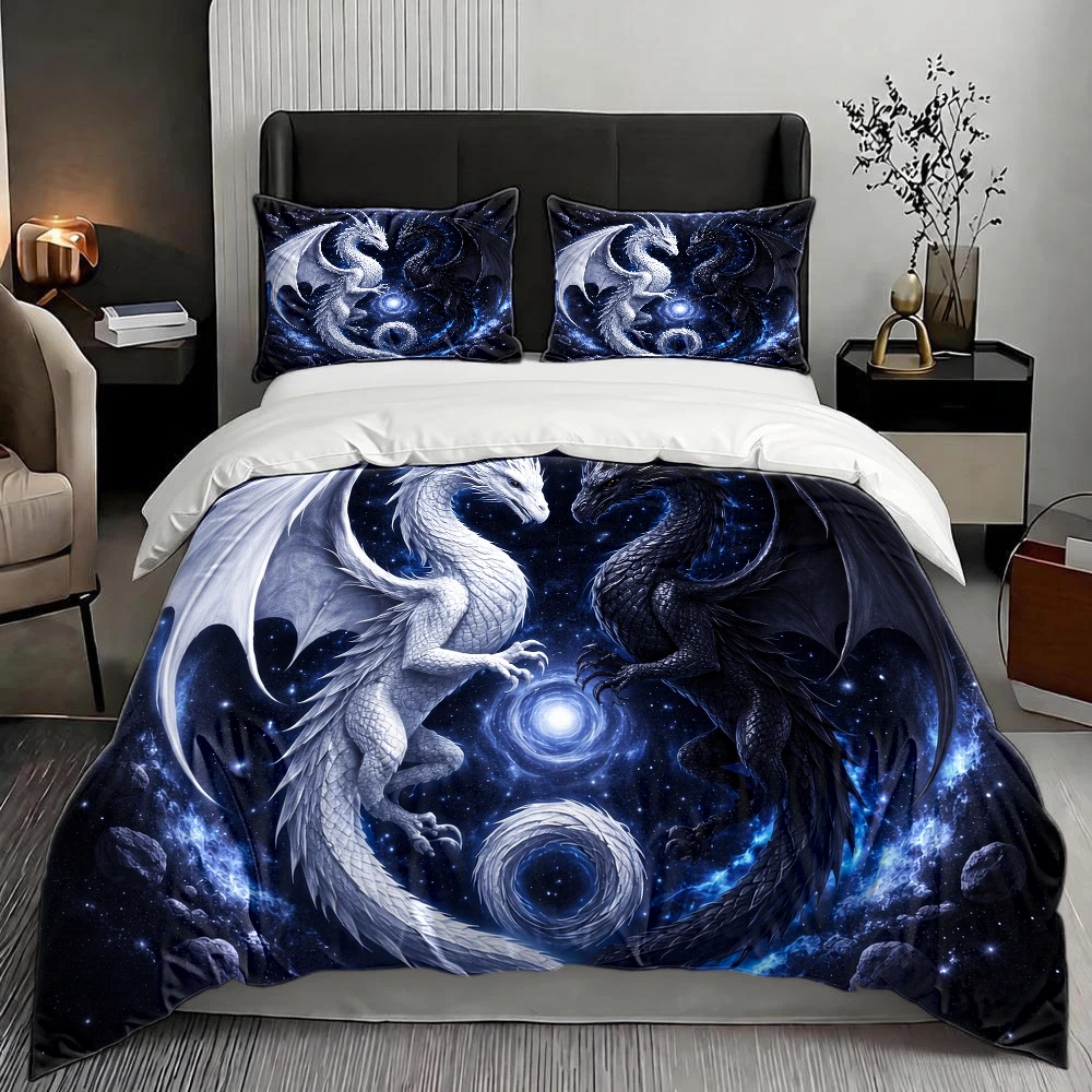 طقم غطاء لحاف بتصميم تنين السم - مراجعة Duvet Cover Sets With Zipper وسعره