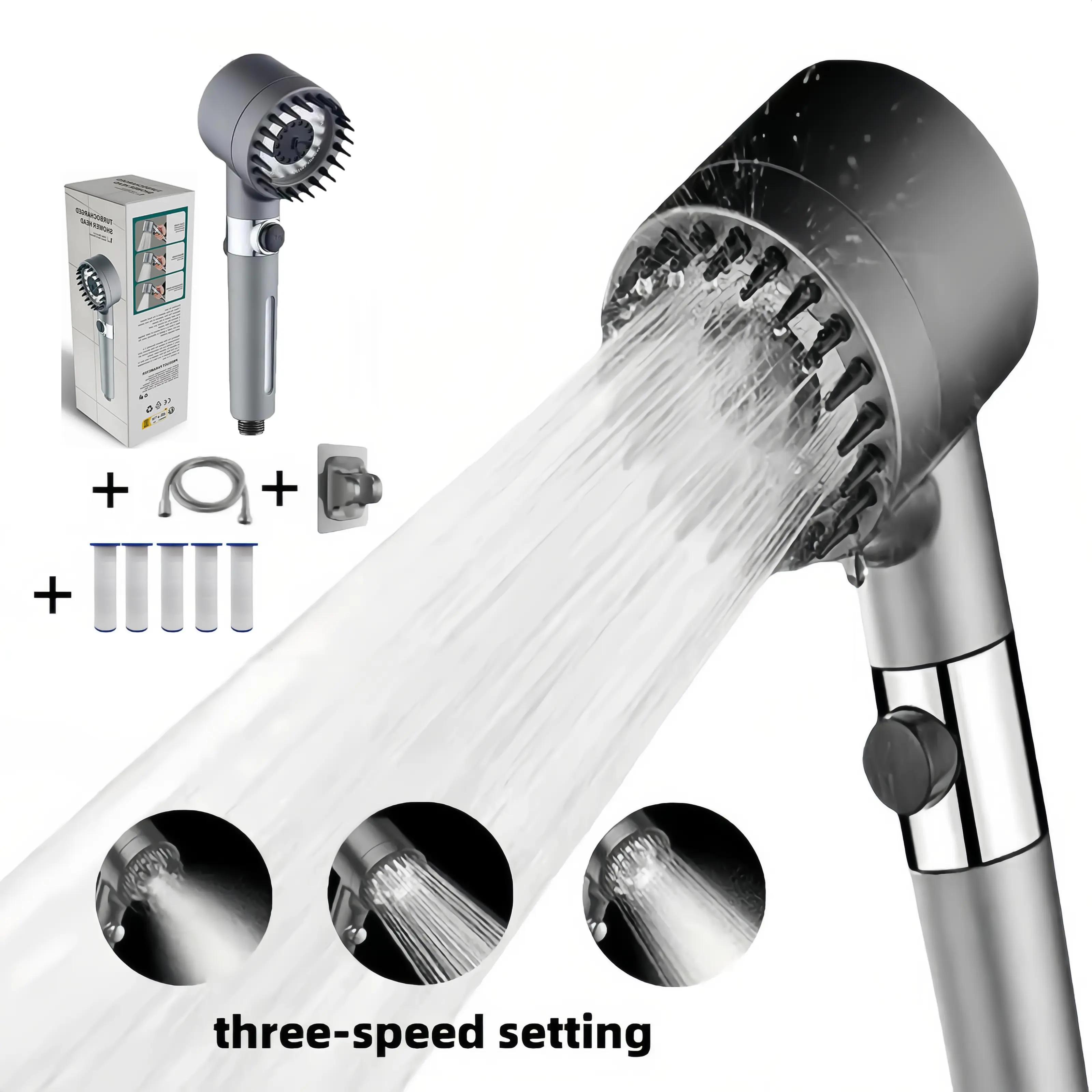 رأس دش يدوي عالي الضغط مع فلتر - مراجعة High Pressure Shower Head Handheld وسعره