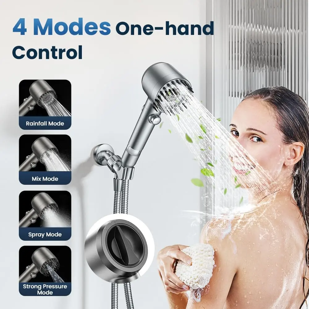 رأس دش يدوي عالي الضغط مع فلتر - مراجعة High Pressure Shower Head Handheld وسعره