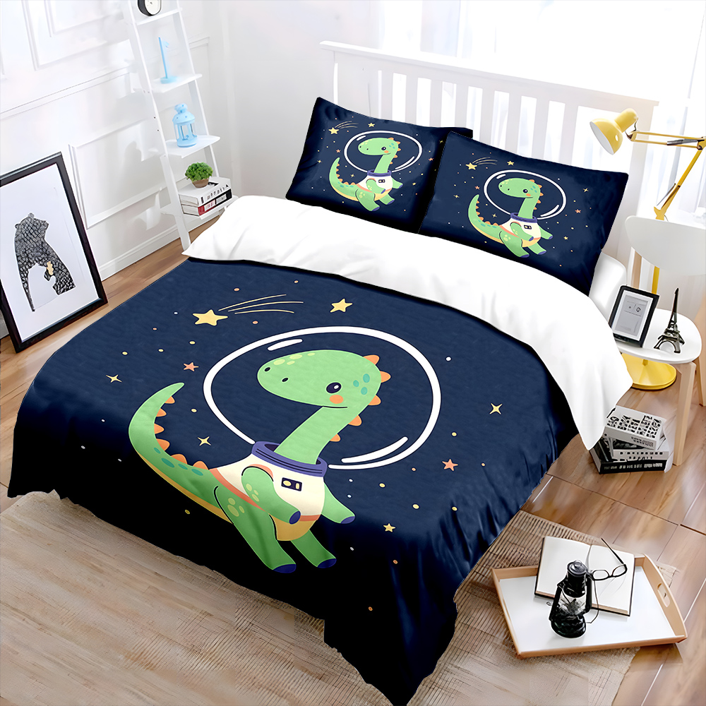 طقم غطاء لحاف بنمط ديناصور فضا - مراجعة Duvet Cover Sets With Zipper وسعره