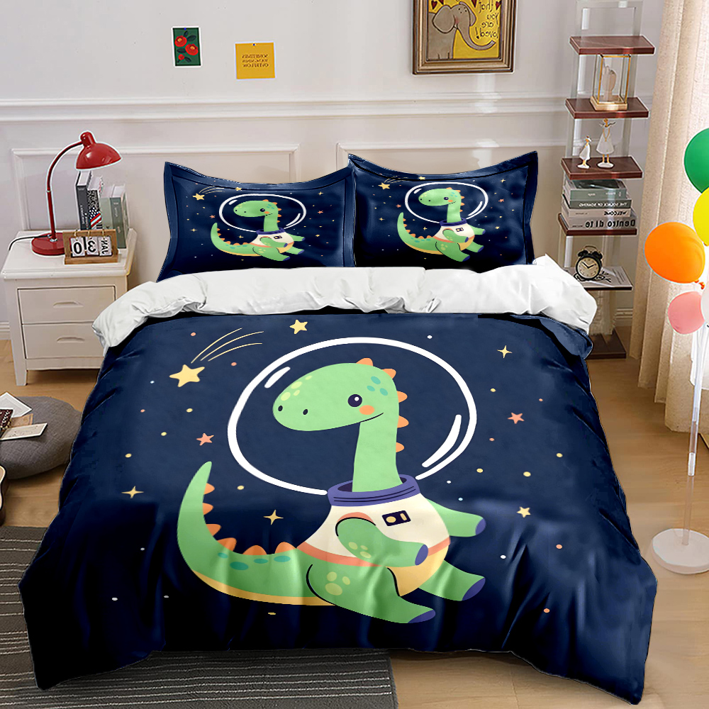 طقم غطاء لحاف بنمط ديناصور فضا - مراجعة Duvet Cover Sets With Zipper وسعره