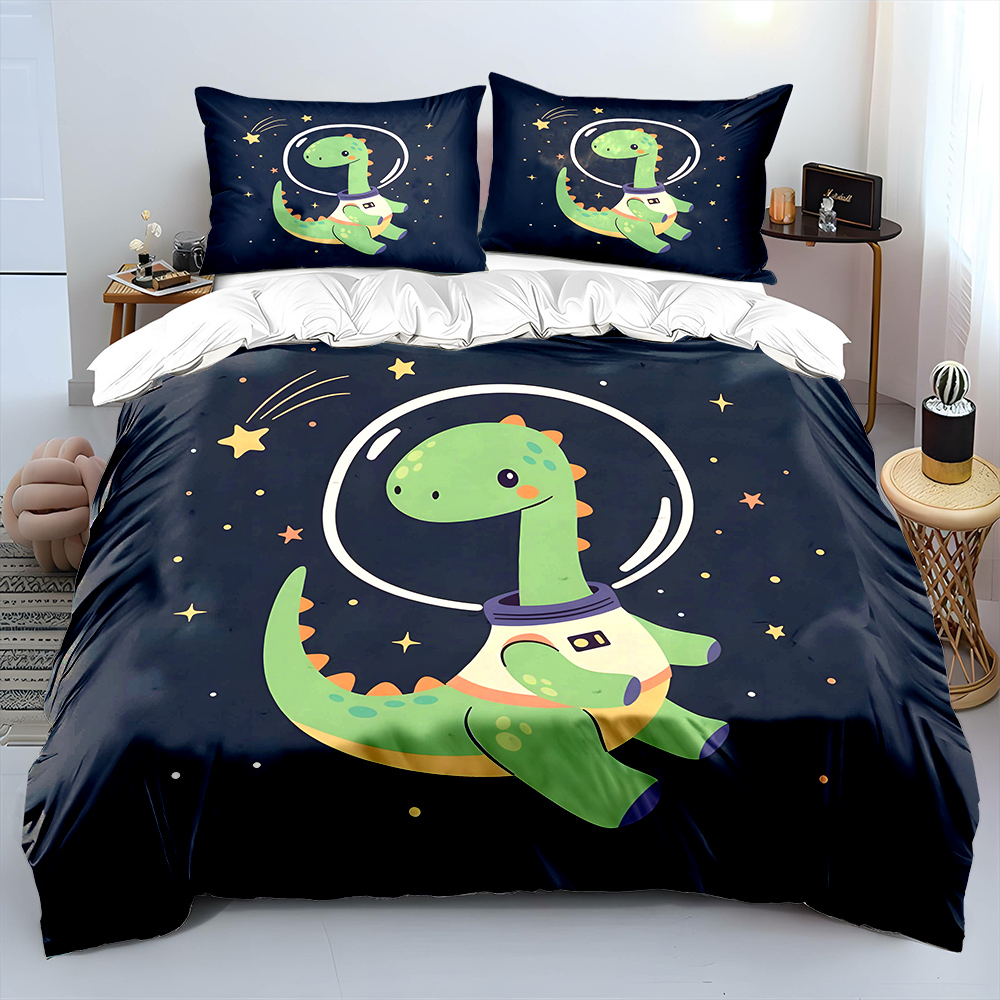 طقم غطاء لحاف بنمط ديناصور فضا - مراجعة Duvet Cover Sets With Zipper وسعره